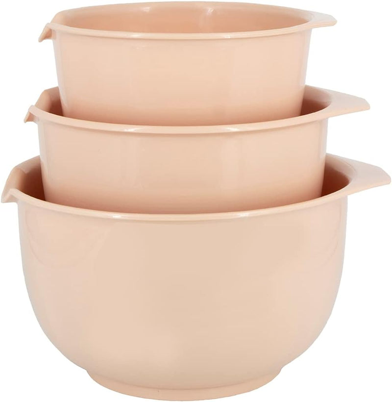 Glad Mixing Bowls - Set of 3 Non-Slip BPA-Free Space-Saving Design White