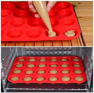 Nonstick Silicone Muffin Pan - BPA Free 12 Cupcake Mold - Regular Size