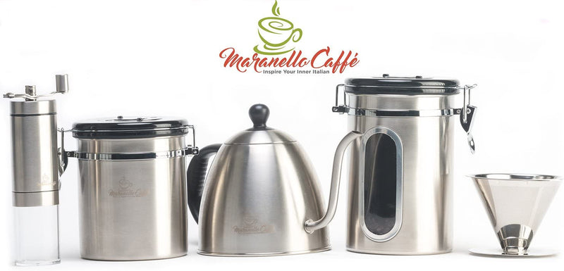 Maranello Caffé Pour Over Coffee Dripper Stainless Steel Reusable Drip Cone Coffee Filter Portable Pour-Over Coffee Maker Paperless Metal Fine Mesh Strainer Coffee Pourover Brewer Camping Coffee Maker