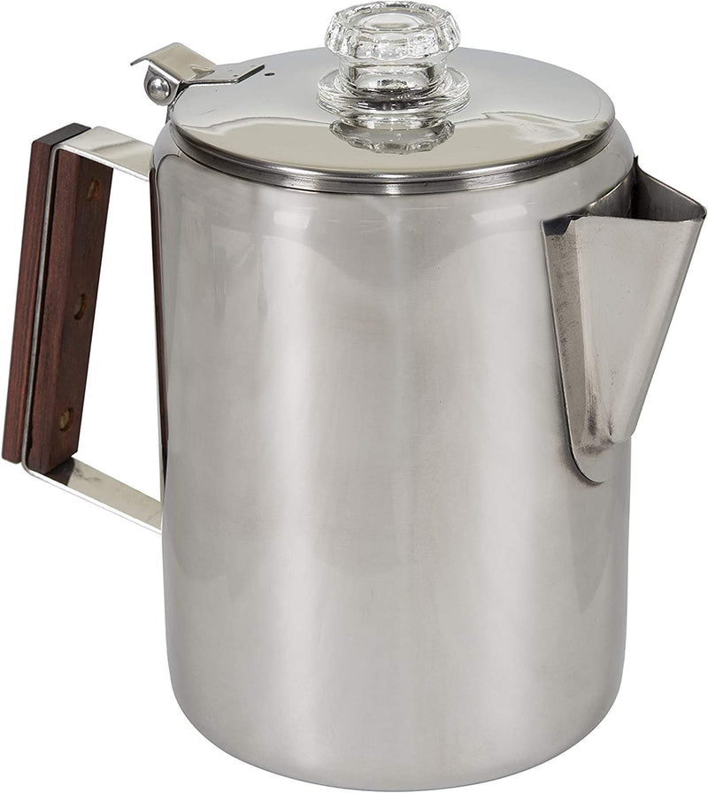 Stansport Stainless Steel Percolator Coffee Pot 9 Cups (276-9), Silver