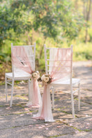 Wedding Aisle Chair Flower Decoration in Dusty Rose & Cream