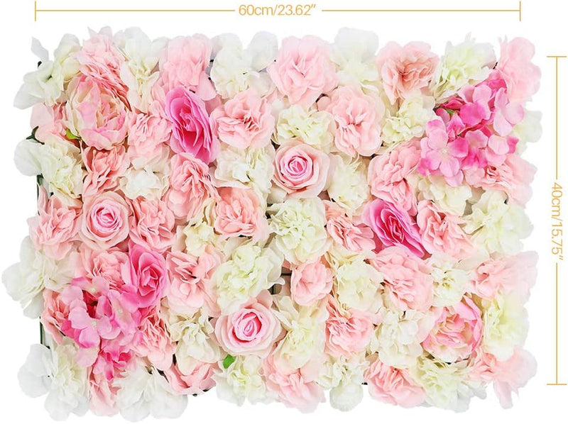 Blush Silk Rose Hydrangea Flower Wall Panel - 157X236 for Wedding Venue Decor