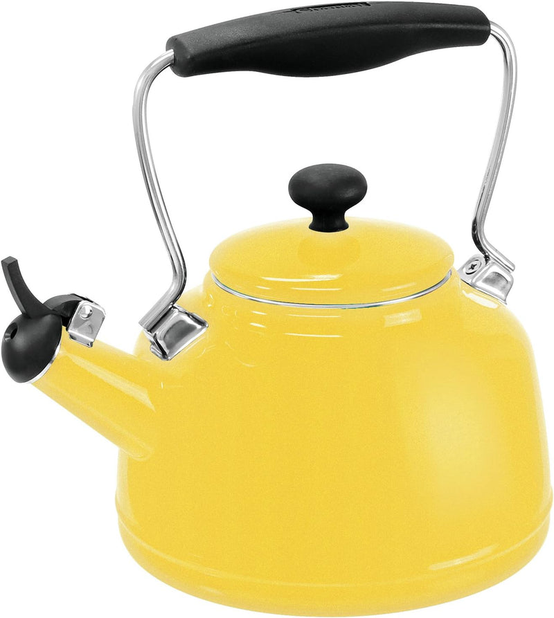 Chantal Tea Kettle, 1.7 QT, Vintage Series, Premium Enamel on Carbon Steel, Whistling, Even Heating & Quick Boil (Chili Red)