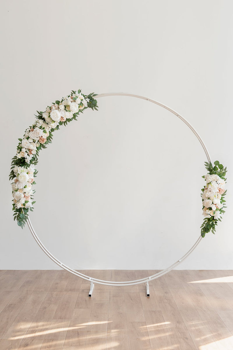 White and Sage Flower Arch Decor Arrangements