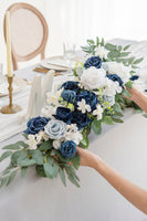 Flower Arrangements for Arch Decor in Dusty Blue & Navy