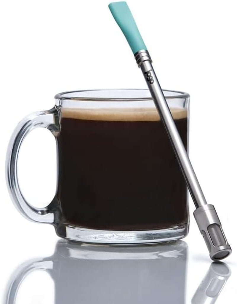 JoGo - Portable Coffee and Tea Brewing Straw - Reusable Coffee Maker Made of Stainless Steel with Single Serve Strainer - Filter Function for Hot and Cold Brew - Ideal for Coffee and Loose Leaf Teas