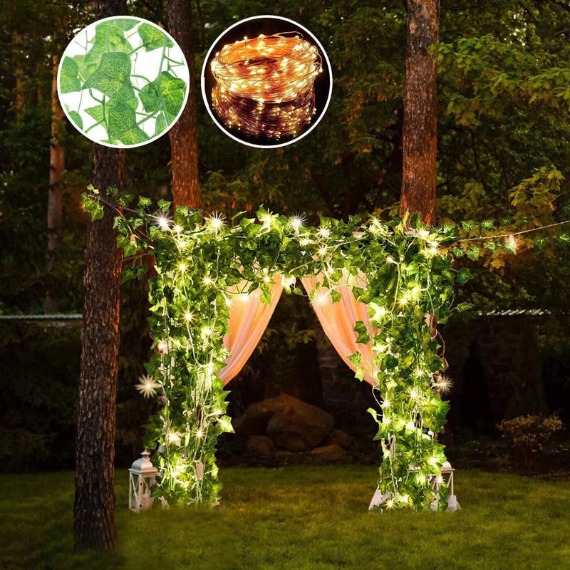 168 FT Artificial Ivy Garlands with LED String Light for Home Decor