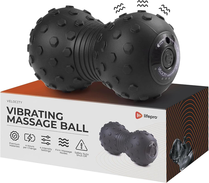 LifePro Vibrating Peanut Massage Ball, Double Lacrosse Massage Ball Foam Roller | Peanut Ball Massager for Spine, Back, Recovery, Mobility, Myofascial Release, Deep Tissue Neck Trigger Point Therapy