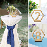 20 Pack Wooden Table Numbers, 1-20 Wedding Table Numbers with Base, Double Sided Hexagon Shape Design for Wedding, Party, Events or Catering Decoration