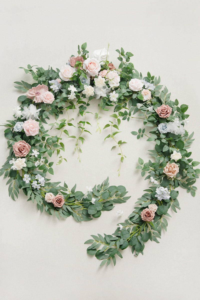 9ft English Pastel Head Table Flower Garland