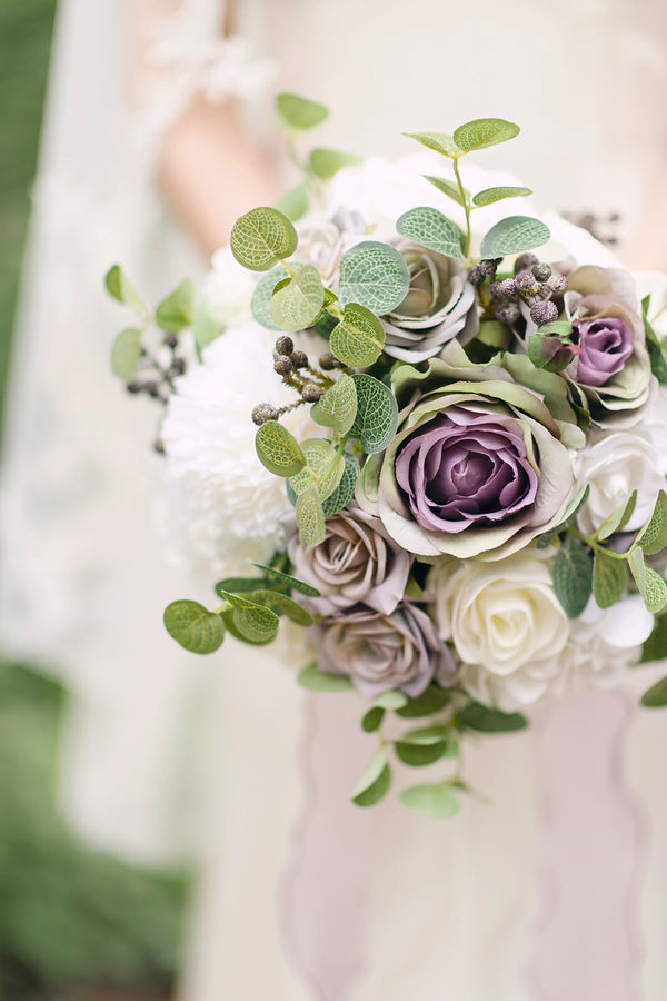 Bridal Bouquet - WhitePurple Clearance