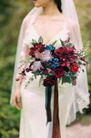 Standard Free-Form Bridal Bouquet in Burgundy & Navy