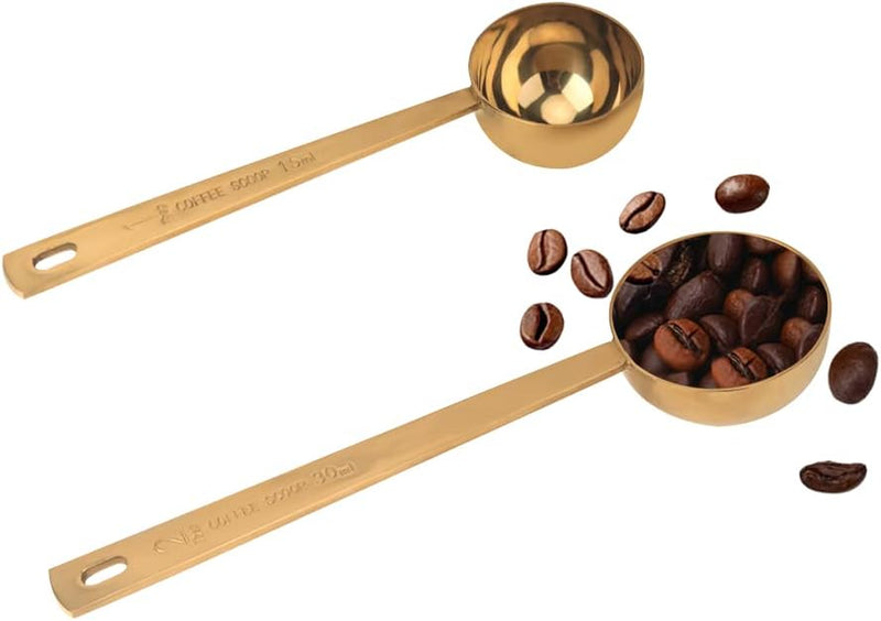 Coffee Scoop Set,Stainless Steel Coffee Spoons Short Handles,Tablespoon Measure Spoon Set Fit Coffee, Loose Tea, Sugar Or Flour(3 pieces,15ml)