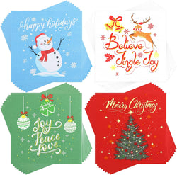 100 Pcs Christmas Napkins Snowman Paper Napkins Merry Christmas Tree Snowflake Cocktail Napkins Xmas Elk Guest Paper Towel for Winter Holiday New Year Family Gathering Party Supplies