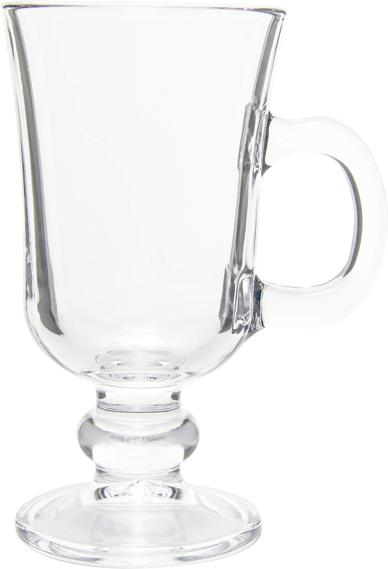 Red Co. Original Footed Clear Glass Irish Coffee Mug, Set of 6-7.75 Ounce