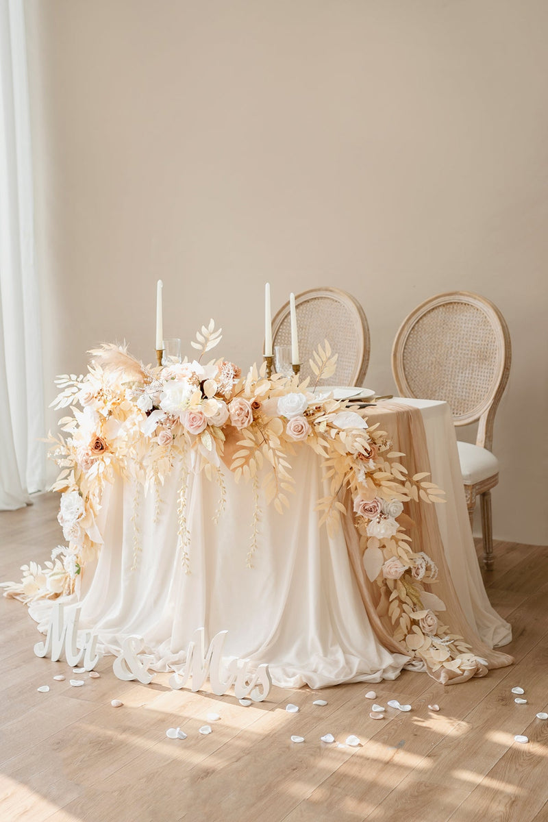 White  Beige Wedding Flower Package
