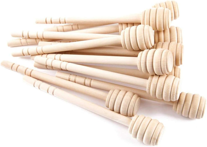 15pcs Wooden Honey Dipper Stirrer, 6inch Mixing Wand for Honey Jar Dispense, Jam Drizzlier Honeycomb Sticks Honey Spoons for Wedding Party