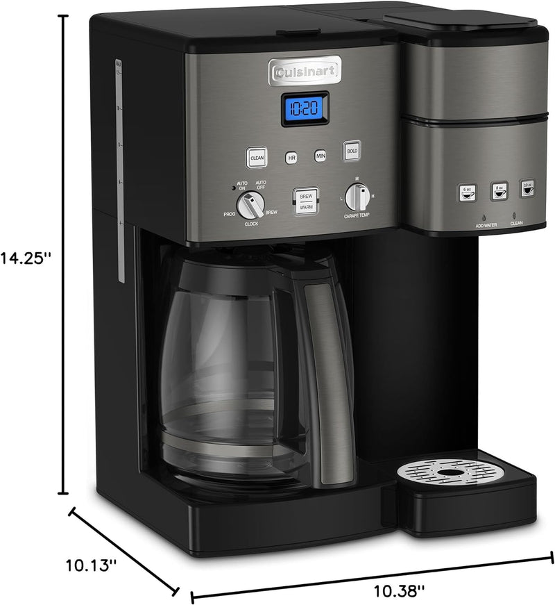 Cuisinart Coffee Maker,12 Cup with 3 Single-Size Brewers, 6, 8, 12 oz, Black/Stainless Steel, SS-15BKSP1