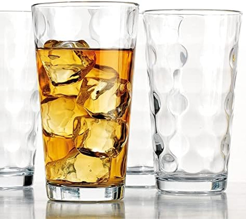 Home Essentials & Beyond Drinking Glasses [set of 10] Highball Glass Cups 17oz Premium Cooler Glassware – Ideal for Water, Juice, Cocktails, Iced Tea.