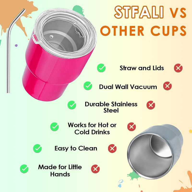 STFALI Cute Shot Glasses Set with Straw 2oz, Mini Shot Tumblers with Lid and Straw, Kawaii Insulated Tumblers for Espresso Coffee Spirits Cute Stuff Funny Gifts (3 pack)