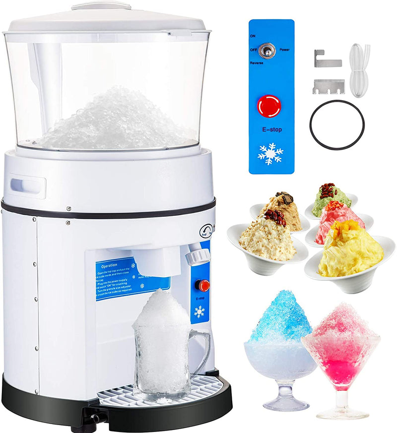 VEVOR 110V Electric Shaved Ice Machine 250W Snow Cone Maker Tabletop w/Adjustable Ice Texture, Ice Shaving Machine 265LBs/hr for Home and Commerical Use