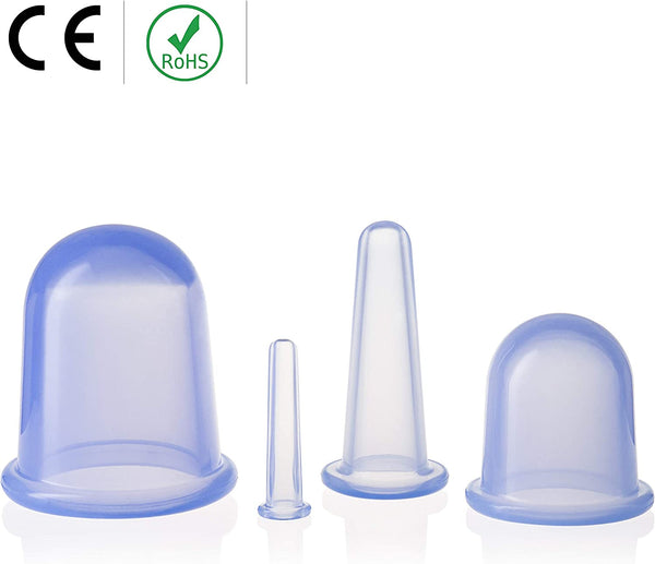 Body Cupping Therapy Sets - Sandine Face Cupping Set - Double Chin Reducer - Facial Cupping System - Silicone Massage Cups - Cupping for Cellulite Kit - Ideal to Shape your Cheeks, Chin by Sandine