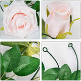 2 Pack 6.6 FT Fake Rose Vine Flowers Plants Artificial Flower Home Hotel Office Wedding Party Garden Craft Art Decor (Blush Pink Rose Garland 2 PCS)…