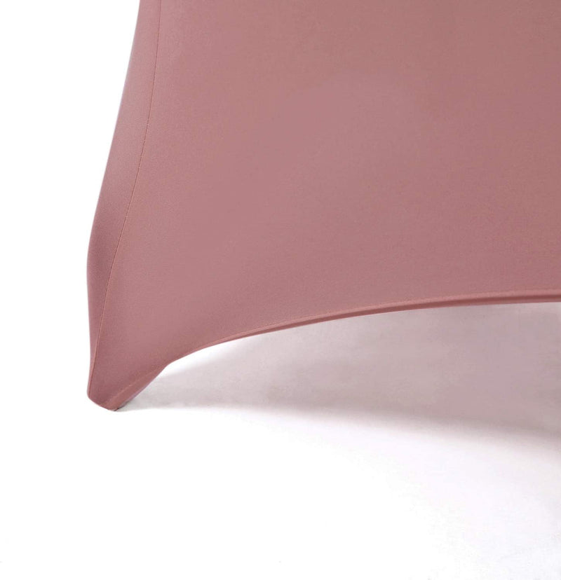 6Ft Dusty Rose Stretch Spandex Tablecloth - Rectangular Table Cover