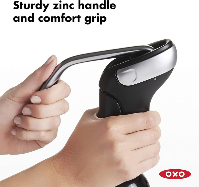 OXO Steel Vertical Lever Corkscrew with Removable Foil Cutter