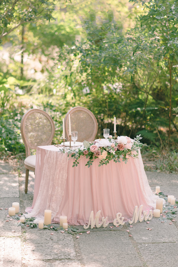Dusty Rose  Cream Head Table Floral Swags