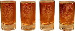 Collins Glencairn Clan Crest Crystal Dram Tot Glass - MacKenzie MacKintosh MacLaren MacLean