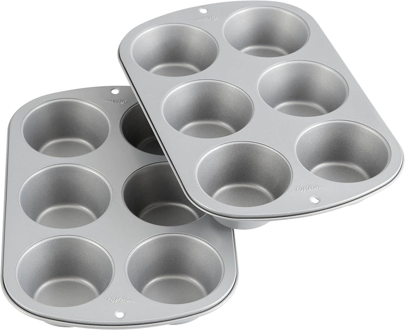 Wilton Recipe Right Non-Stick 6-Cup Standard Muffin Pan, Set of 2