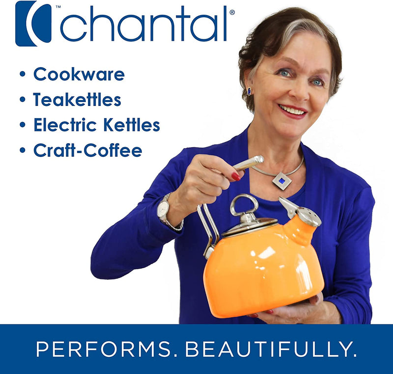 Chantal Anniversary Enamel on Steel Whistling Teakettle, 2 Quart, Marigold