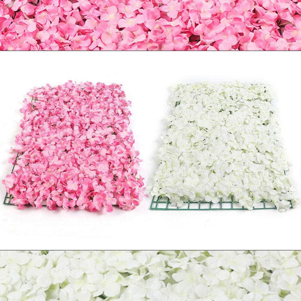 TFCFL 20 Pcs Artificial Flower Wall Panels - Pink Rose Backdrop for Wedding Patio Garden Yard