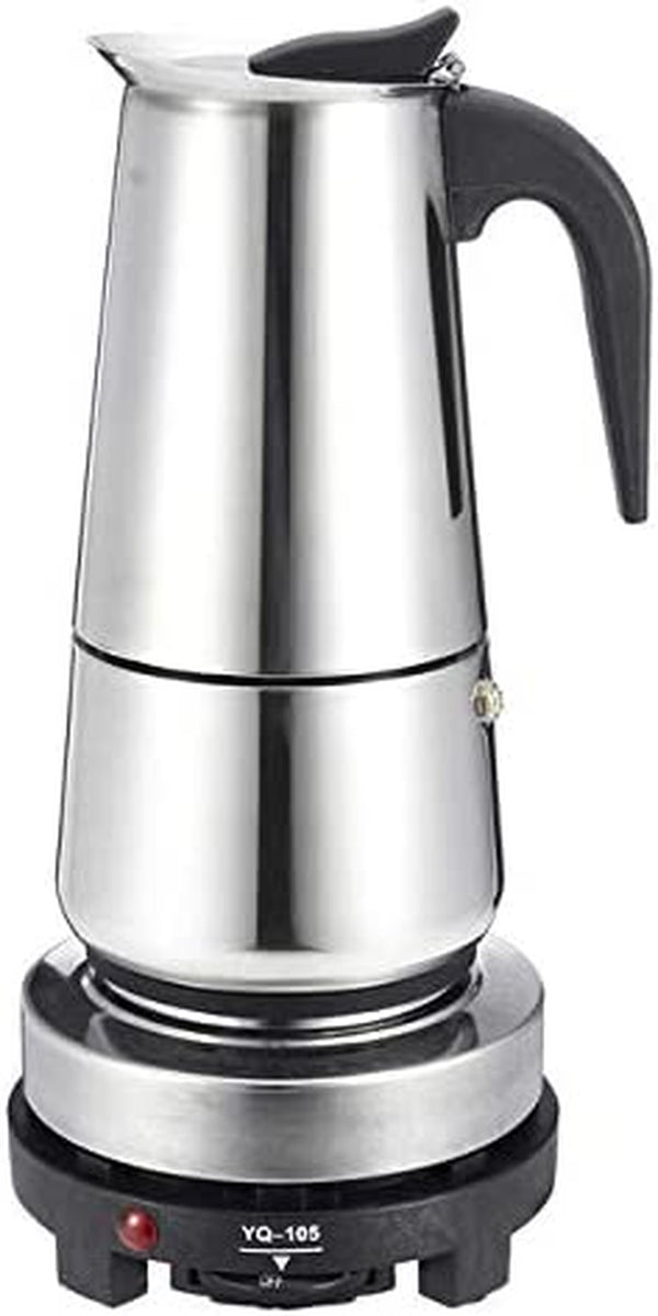 200/450ml Portable Espresso Coffee Maker Moka Pot Stainless Steel with Electric stove Filter Percolator Coffee Brewer Kettle Pot (450ml)