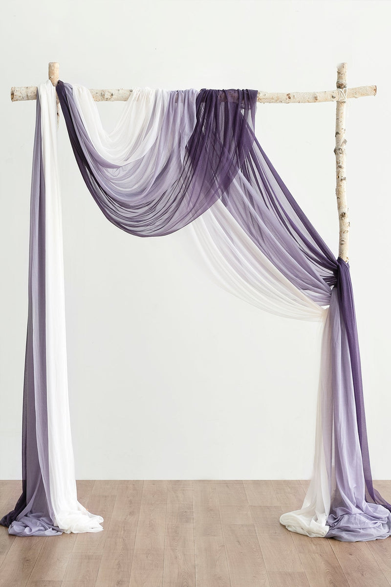 Set of 3 Sheer Arch Drapes - 9 Color Options