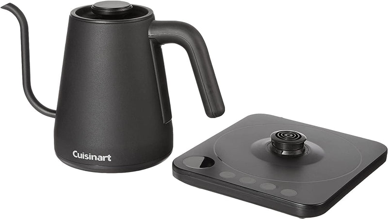 Cuisinart GK-1 Digital Goose Neck Kettle, Precision Gooseneck Spout Designed for Precise Pour Control that Holds 1-Liter, 1200-Watt Allows for Quick Heat Up, Stainless Steel,Black