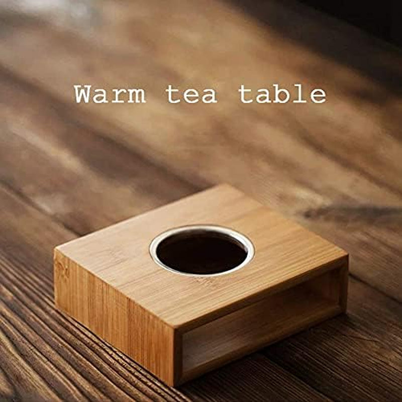 Tea Warmer, Household Bamboo Teapot Heating Warmer Base Teapot Warm Stove Teaware Accessories Romantic Crafts Gifts Home Decoration