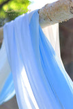 Arch for Wedding Ceremony Fabric Drapes Sheer Backdrop Curtain Panels for Wedding Arch, 3 Panels 30" Wide 6 Yards Long, Dusty Blue & White