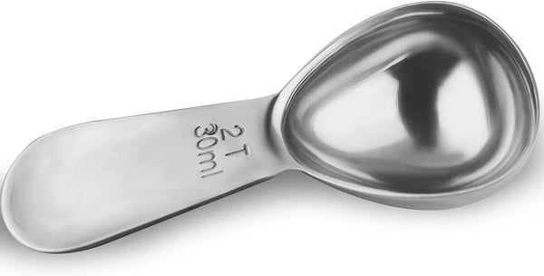 Coffee Scoop 18/8 Stainless Steel Coffee Measuring Spoon 2 Tablespoon Coffee Scoop Short Handle Measuring Spoon for Ground Coffee Tea Sugar Flour 2 Tbsp Coffee Scoop Exact Measuring Spoon (30ml)