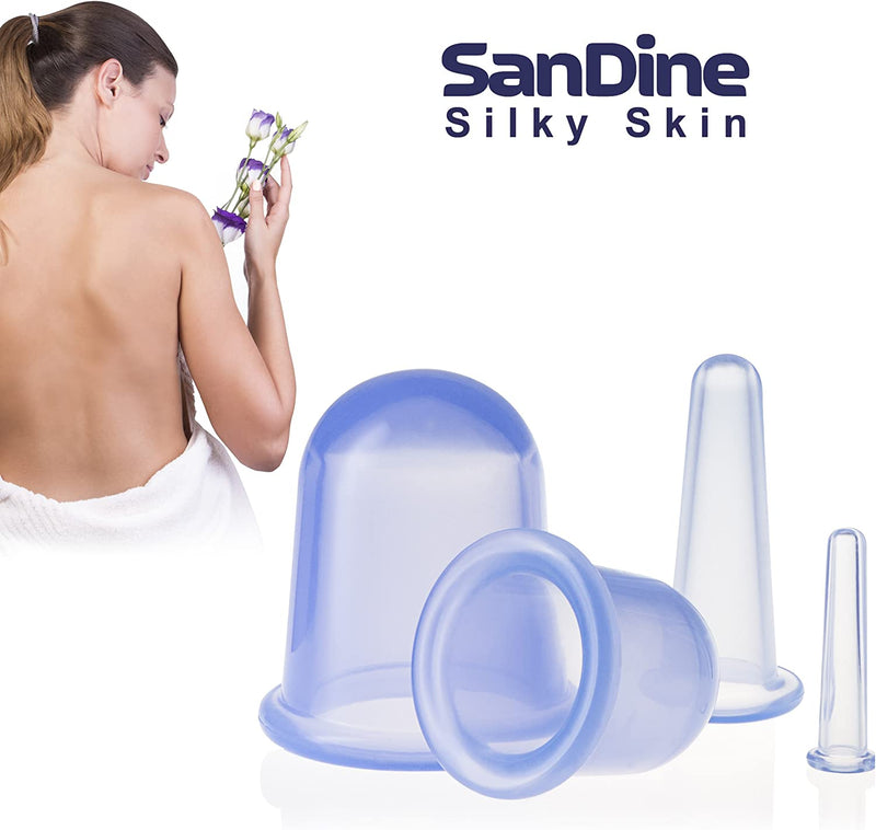 Body Cupping Therapy Sets - Sandine Face Cupping Set - Double Chin Reducer - Facial Cupping System - Silicone Massage Cups - Cupping for Cellulite Kit - Ideal to Shape your Cheeks, Chin by Sandine