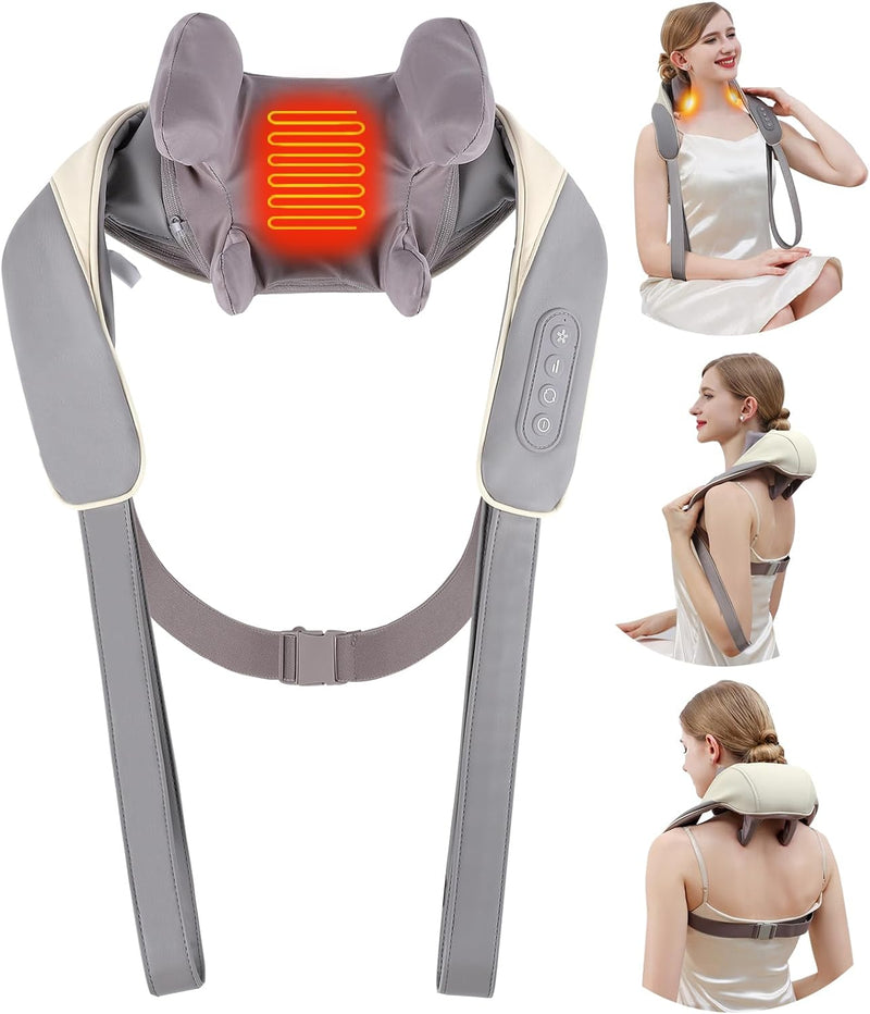 Neck Massager with Heat [5D Deep Dual Mode], Shiatsu Back Massager, Cordless Electric Neck Massage Enjoy It, Massage Tools for Neck,Back,Shoulder Gifts for Men Women Mom and Dad