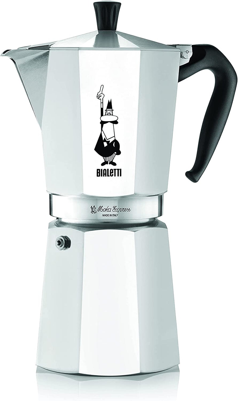 Bialetti - Moka Espress: Iconic Stovetop Espresso Maker, Makes Real Italian Coffee, Moka Pot 6 Cups (6 Oz), Aluminium, Silver