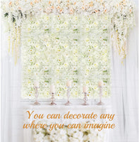Artificial Flower Wall Panels, 6 Pack 12 X 16 Inch White Rose Artificial Flower Wall Backdrop for Flower Wall Decor, Wedding, Party , Baby Bridal Shower Backdrop Decoration