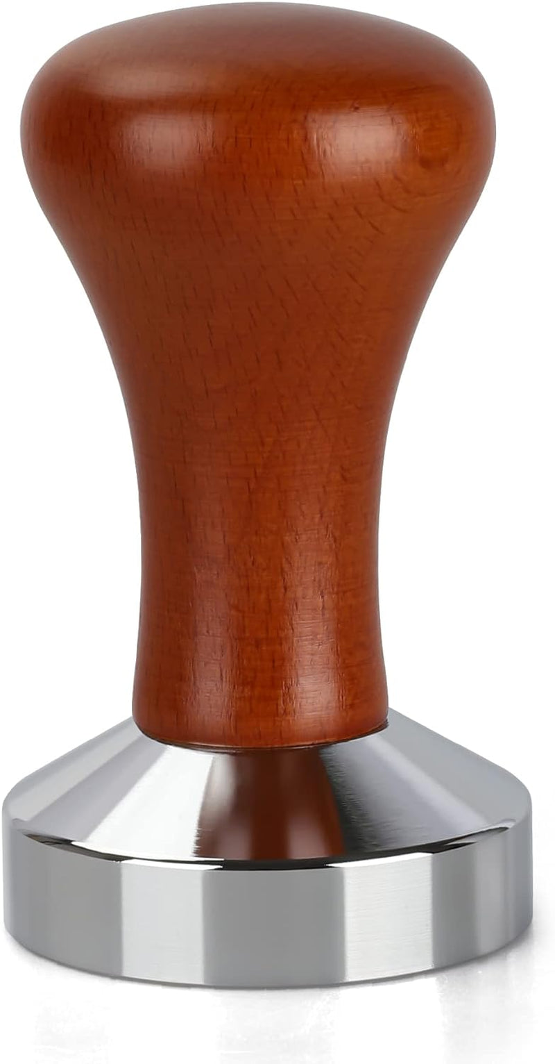 51mm Espresso Tamper-Premium Barista Coffee Tamper Coffee Tamper Classic Series Stainless Steel Espresso Tamper Coffee Press Tool Tamper Espresso Handle, 90x51mm, Solid wood, Stainless steel