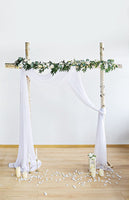 Wedding Arch Draping Fabric 2 Panels, 20FT Wedding Backdrop for Ceremony Reception Decorations, Chiffon Sheer Fabric Curtains for Party Stage Bridal Shower Decor
