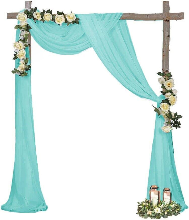 Turquoise Chiffon Ceremony Backdrop for Wedding ArchCanopy - 30 x 55 Yards