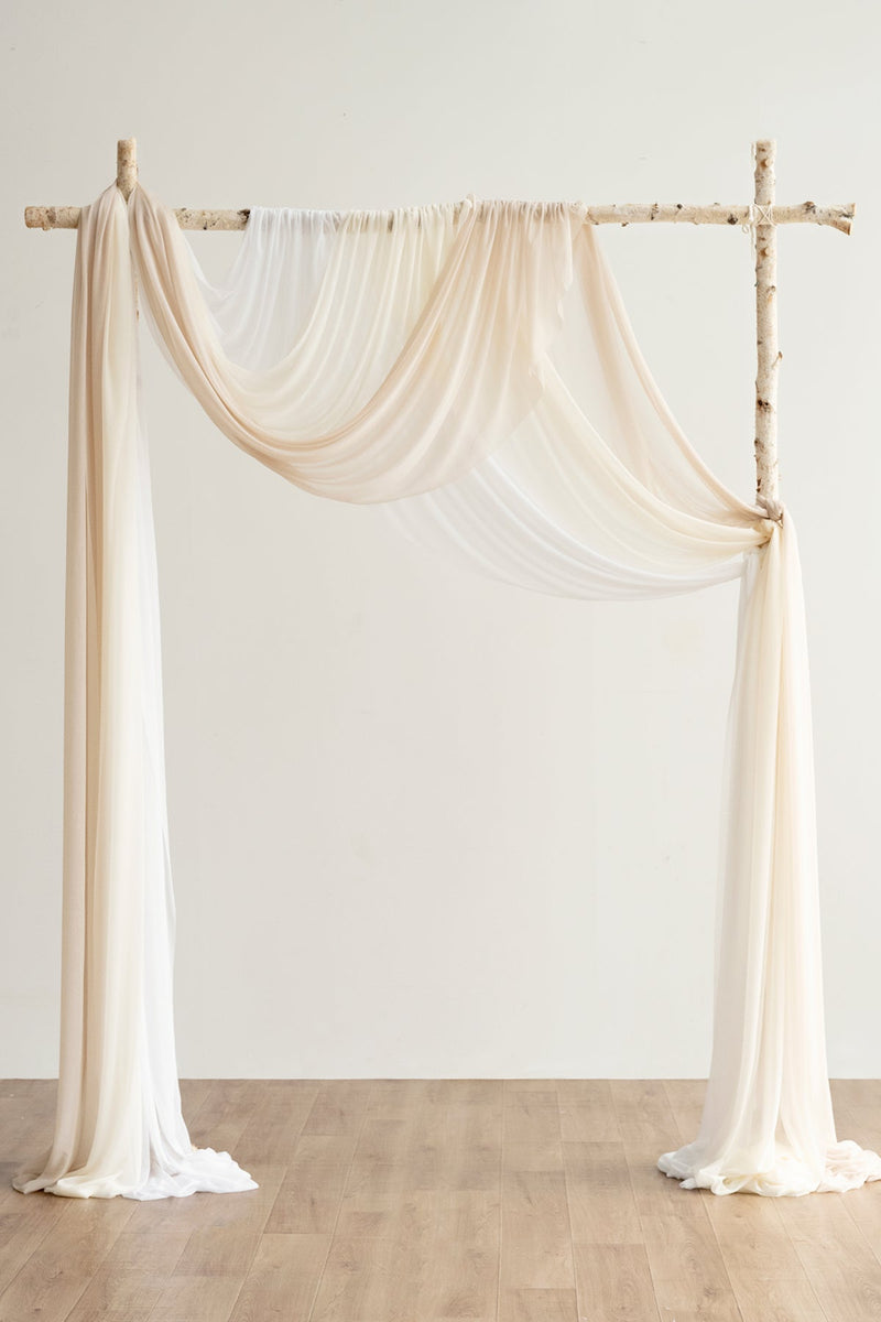 Set of 3 Sheer Arch Drapes - 9 Color Options
