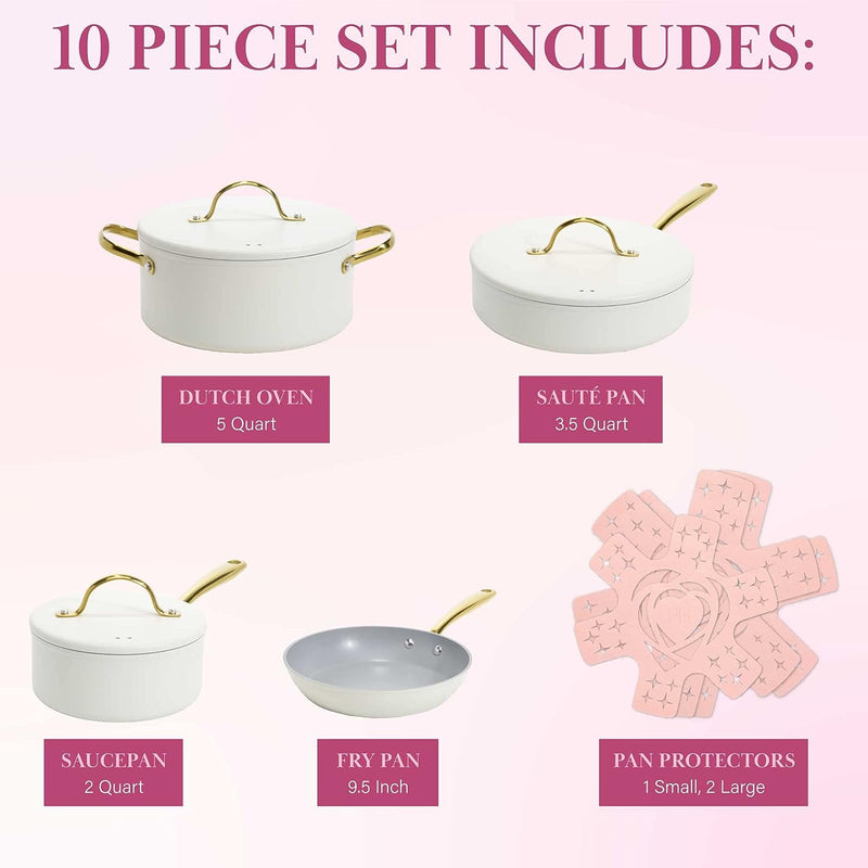 Paris Hilton Nonstick Cookware Set 10-Piece