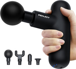 PENJOY Mini Massage Gun - Portable, Powerful Deep Tissue Massager for Neck, Back, Arm, Leg - On The Go, Travel Mini-Size Percussion Massager for Muscle Relaxation and Recovery (Black)